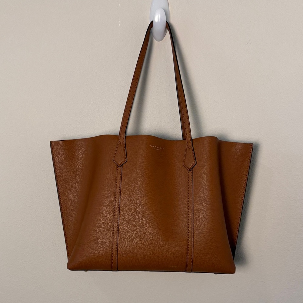 Tory Burch Cognac Pebbled Leather Tote